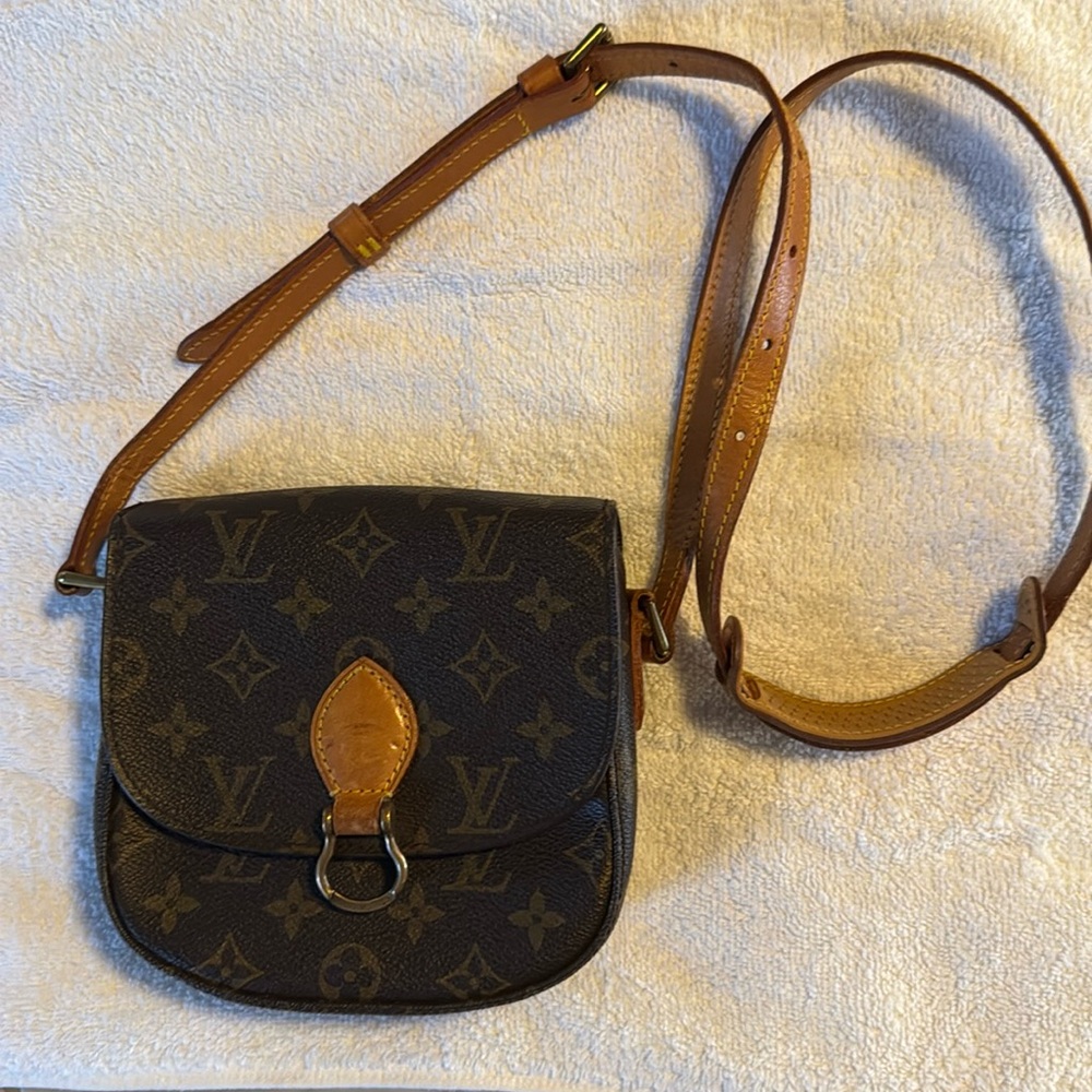Louis Vuitton Saint Cloud Crossbody Mini Brown Canvas Leather crossbody.